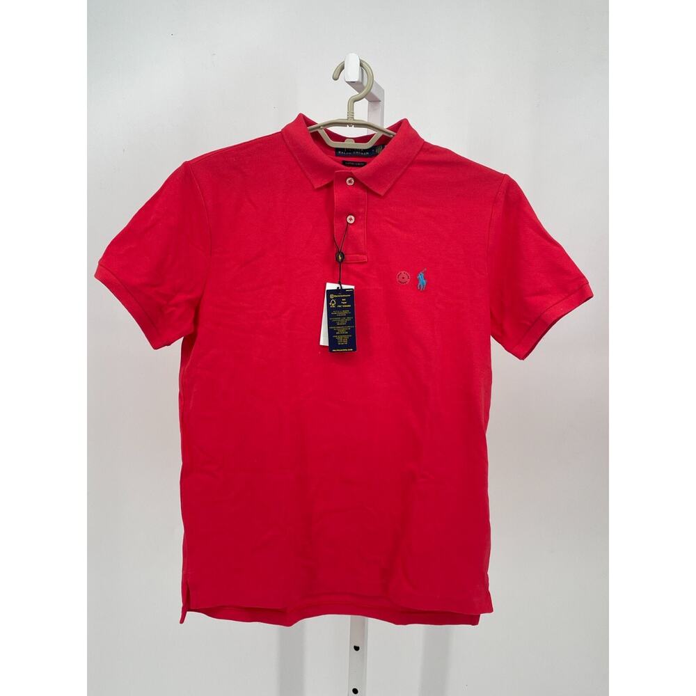 Polo Ralph Lauren Mens Polo Shirt M Racing Red Short Sleeve Custom Slim Fit Golf
